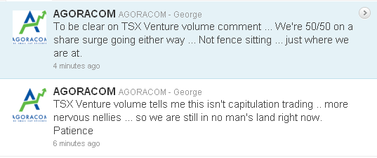TSX Venture Volume Tweets - 09262011